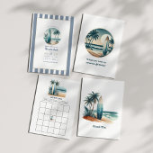 Beach Club Surfboard Tropical Birthday Karte