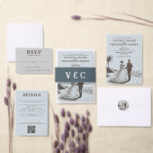 Beach Couple Wedding Begleitkarte (Personalisiere diese Kollektion eines unabhängigen Creators.)