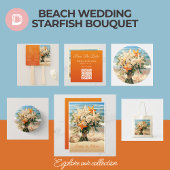 Starfish Bouquet Beach Wedding Save the Date Card Einladung