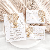 Bear with Balloons & Hearts Gender Reveal Einladung