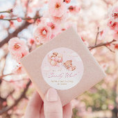 Wir können frühzeitig warten! Teddy Bear Balloon B Runder Pappuntersetzer