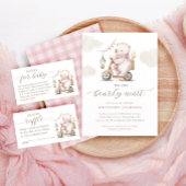 Bearly Wait Girl Baby Dusche Danke Runder Aufkleber