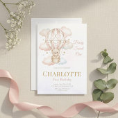 Beary Hot Air Balloon 1st Birthday Welcome Poster