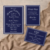 Elegant Blue Monogram Names Classic Wedding Serviette (Personalisiere diese Kollektion eines unabhängigen Creators.)