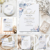 Charming Bridal Shower with Blue-Toned Flowers Dankeskarte