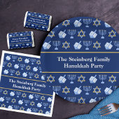 Niedliches Hanukkah Dreidel Menorah Muster kundens Pappteller