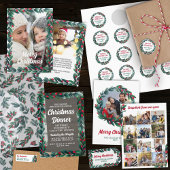 Beautiful Square Christmas Wreath Monogram Steinuntersetzer