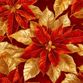 Red Gold Vintag Poinsettias Weihnachten Geschenkpapier Set