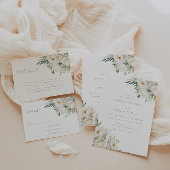 Sage Leaf & White Flower Wedding Reception Tischnummer