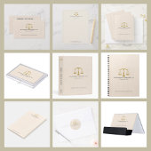 Beige Linen Texture & Gold Justice Scale
