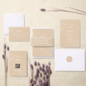 Beige White Corner Floral Boho Wedding Pappbecher (Personalisiere diese Kollektion eines unabhängigen Creators.)