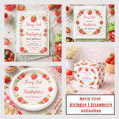 Berry Erster Geburtstag | Erdbeere 1. Geburtstag Serviette