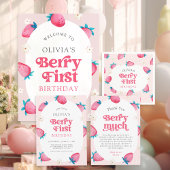 Berry First Birthday 1st Birthday Photo Einladung