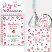 Berry First Birthday Strawberry Custom Foto 1. Einladung