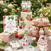 Erdbeeren Erste Geburtstags-Erdbeerparty  Serviette