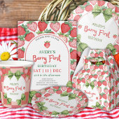 Berry First Birthday Strawberry Party  Pappbecher