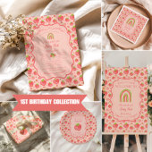 Berry First Strawberry Girl 1. Geburtstag Party Pappteller