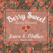 Erdbeeren Vielen Dank Baby Shower Stickers