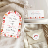 Berry Sweet Baby Shower Strawberry Bow  Serviette