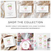 Berry Sweet Pink Strawberry Watercolor Babydusche Runder Aufkleber