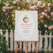 Berry Sweet Baby Strawberry Coquette Gingham Button