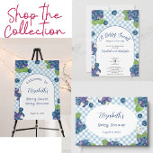Berry Sweet Blue Gingham Windel-Raffle Begleitkarte