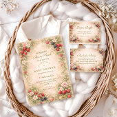 Berry Sweet Floral Baby Shower Einladung