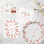 Berry Sweet Baby Shower Strawberry Party Pappteller