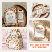 Berry Sweet Strawberry 1st Birthday Party Serviette