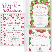 Berry Sweet Strawberry Hearts Unisex Baby Shower Einladung