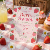 Berry Sweet Strawberry Geburtstag Tischnummer