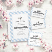 Bibs & Ribs GRILLEN Rustic Blue Gingham Baby Showe Geschenktütchen