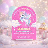 Einladung Geburtstagsfeier mit Einhorn.