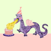 Niedlich Dragon Birthday Seidenpapier