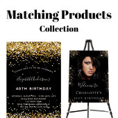 Schwarzes Gold Glitzer Monogramm Name Funkeln Edelstahlflasche