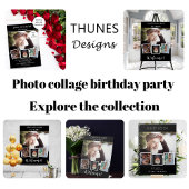 Geburtstagspartei Schwarz-weißes Foto Einladung