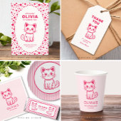 Gemeinsamer Kindergeburtstag mit Farbkätzchen Einladung