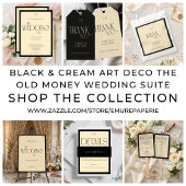Art Deco Monogram Hochzeitsserviette Schwarz Creme Serviette