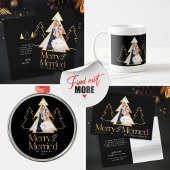 Black & Gold Weihnachtsbaum Neugezogenes Foto Feiertagskarte