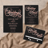 Schwarze Rose Gold Foil Calligraphie Dankeskarte (Personalisiere diese Kollektion eines unabhängigen Creators.)