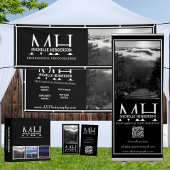 Black and White Monogrammed Logo 1 Photo Qr Code Visitenkarte