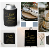 Black & Gold 1 Day Away Probe Dinner Hochzeit Einladung