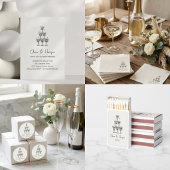 Champagne Tower Doodle Custom Name Wedding Einladung