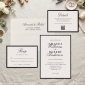 Elegant Black and Ivory Wedding Return Address