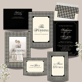 Old Money Black Ivory Checkered Rehearsal Dinner Einladung