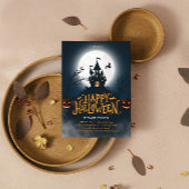 Schwarz und Orange Illustrative Happy Halloween Geschenkanhänger