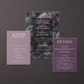 Schwarze und Lila Moody-Floral Tischnummer (Personalisiere diese Kollektion eines unabhängigen Creators.)