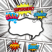 Schwarz-weißes Comic Geburtstagsparty Geschenkschachtel