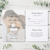 Elegantes Script Black and White Wedding RSVP (Personalisiere diese Kollektion eines unabhängigen Creators.)