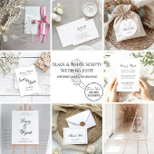 Einfache, moderne Schwarz-Weiß-Dankeschön-Karte Dankeskarte